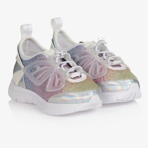 Sophia Webster Mini Kids Fly-by Butterfly Iridescent Glitter Sneakers US 13